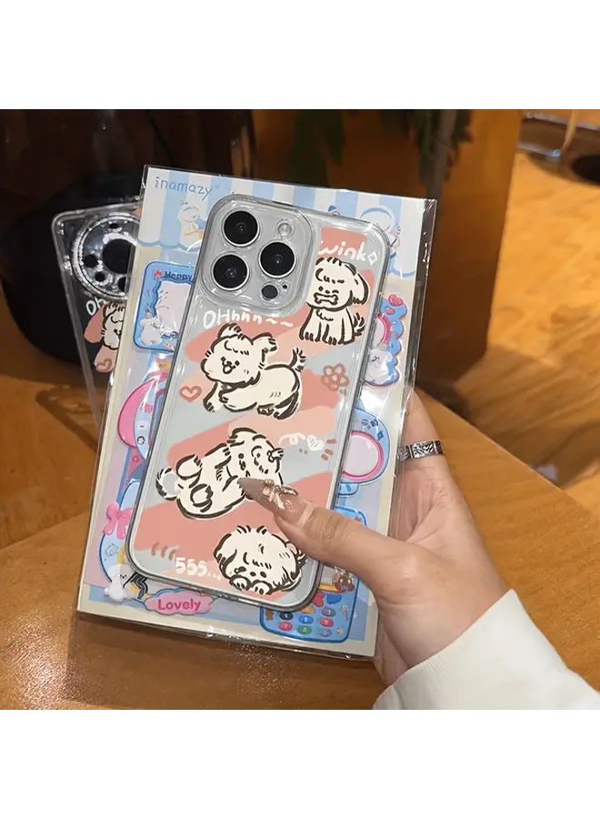 غطاء هاتف iPhone 13 شفاف ومقاوم للصدمات بتصميم كلب لطيف وغطاء واقي - Image 5